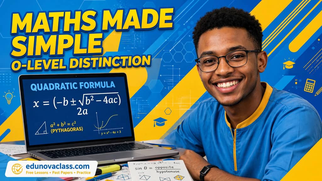Maths Made Simple — O Level Distinction. Free lessons, past papers and practice at edunovaclass.com